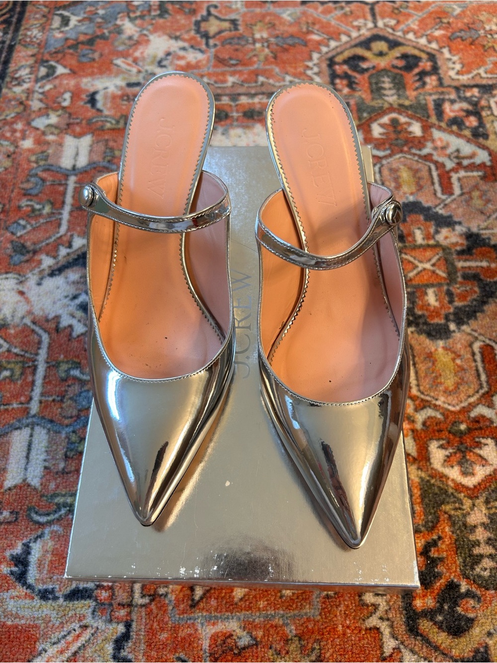 Metallic Silver J. Crew Collection Heels size 8.5